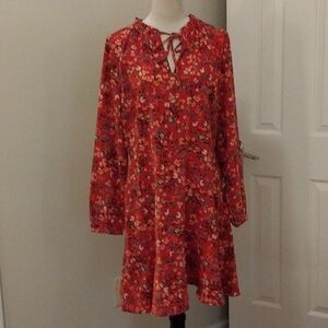 Floral Red Mini Dress